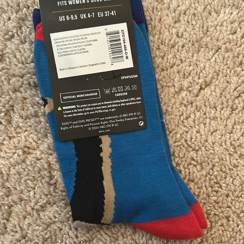 ELVIS PRESLEY Womens Crew Socks OS (6-9.5)